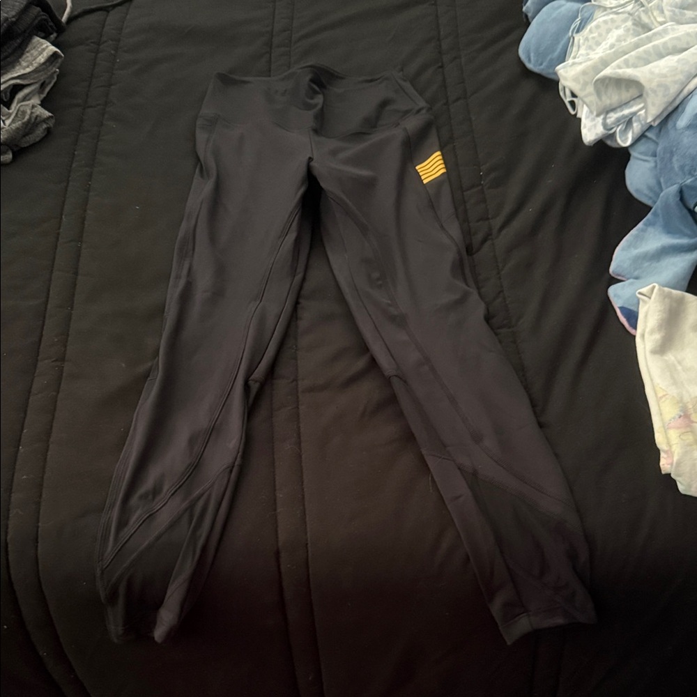 PINK Victoria's Secret Black Leggings with Gold Detail